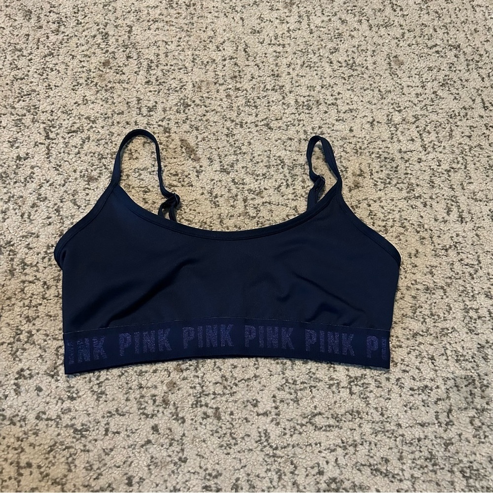 PINK Victoria’s Secret Ultimate Navy Blue Wireless Sports Bra Size Medium